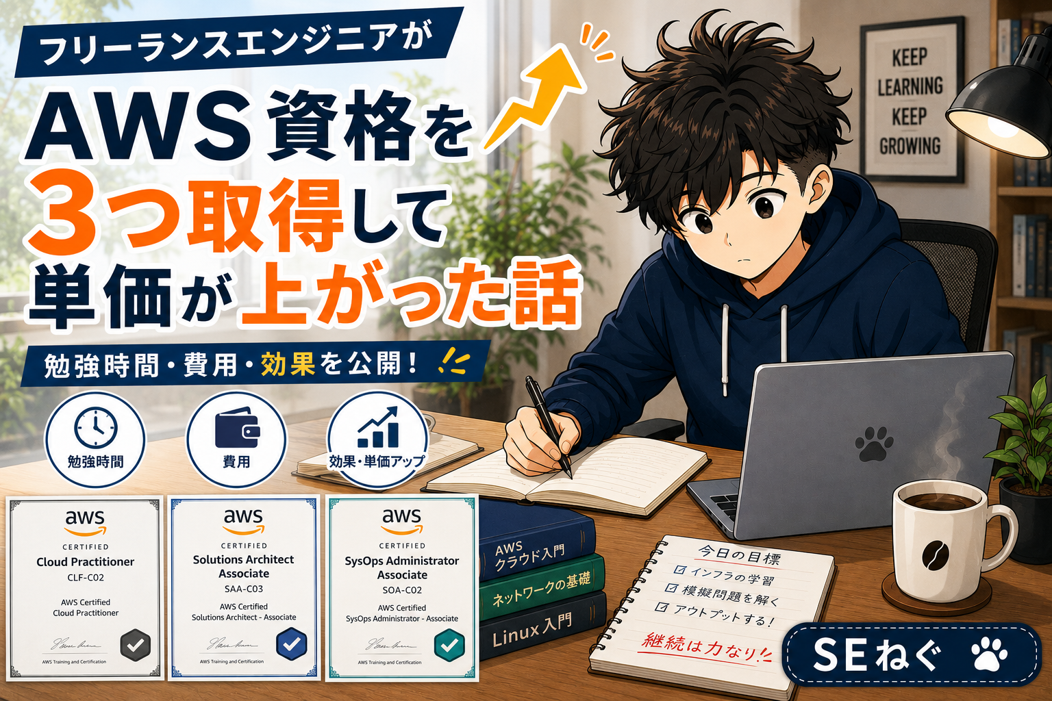 AWS資格を3つ取得してフリーランス単価が上がった話