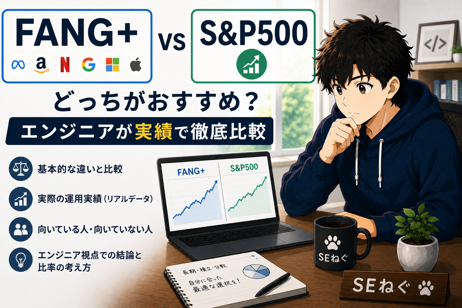 FANG+とS&P500どっちがおすすめ？