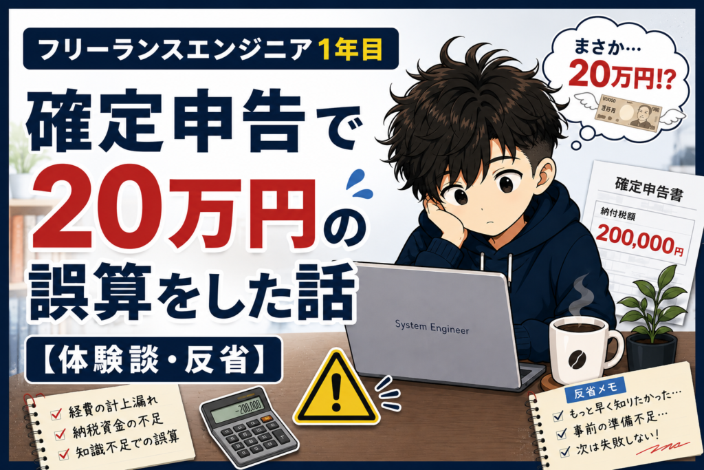 フリーランスエンジニア1年目の確定申告で20万円の誤算をした話【体験談・反省】