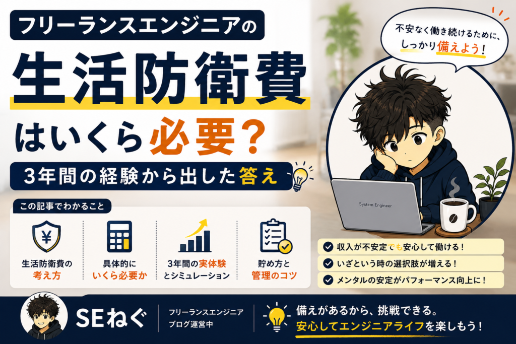 フリーランスエンジニアの生活防衛費はいくら必要？3年間の経験から出した答え