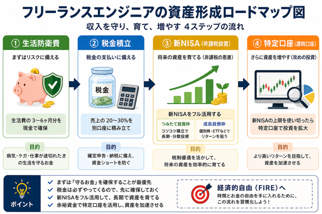 フリーランスエンジニアの資産形成のロードマップ