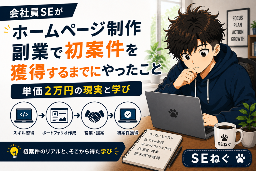 会社員SEがホームページ制作副業で初案件を獲得するまでにやったこと