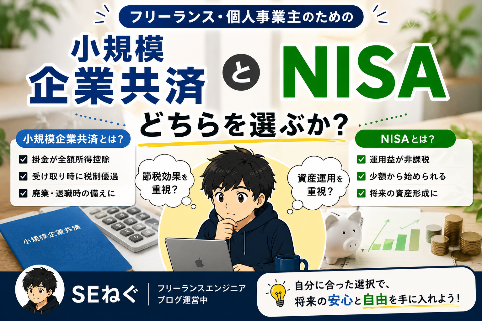 小規模企業共済とNISAどちらを選ぶか